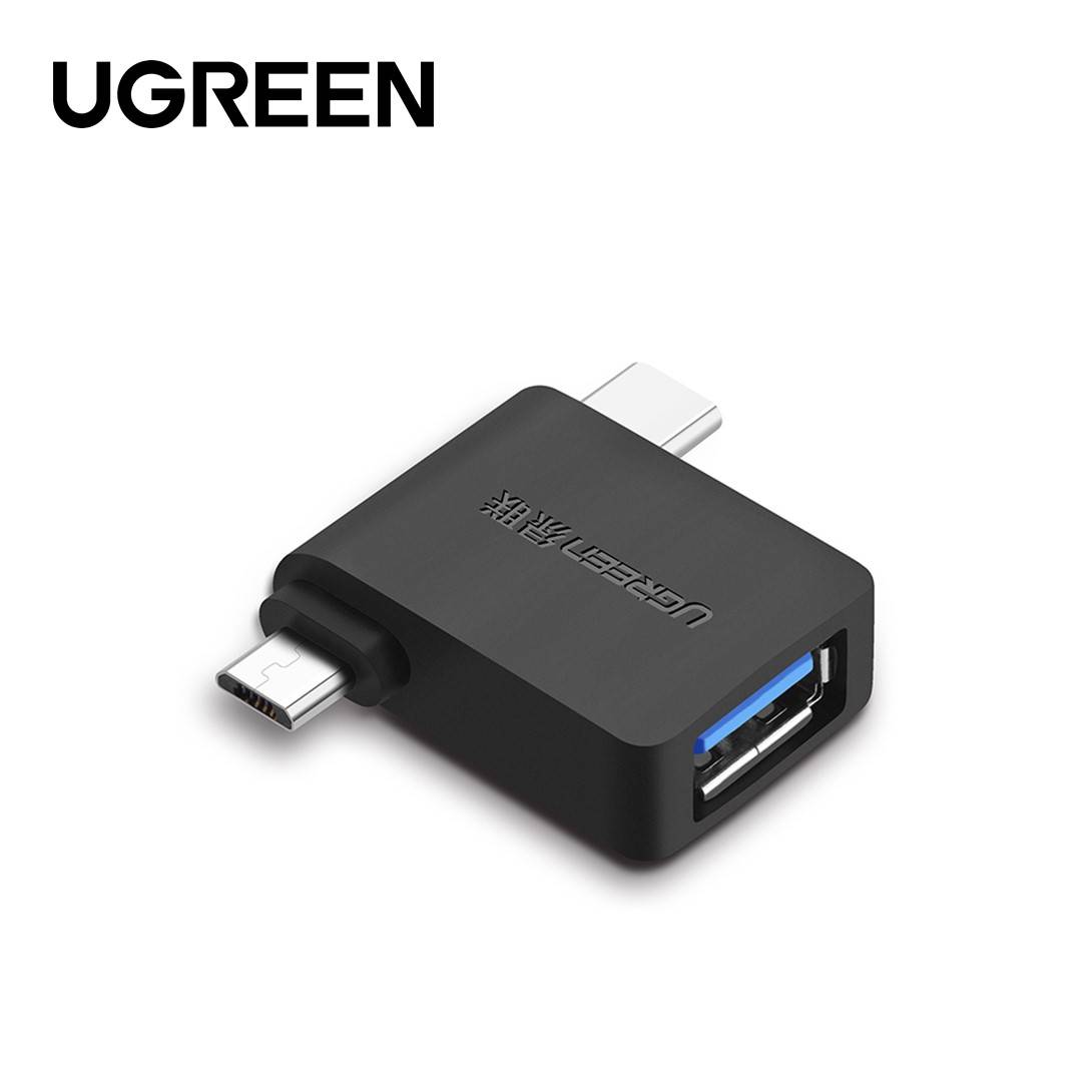 UGREEN 2 IN 1 ADAPTER MICRO USB MALE + USB TYPE C MALE TO USB 3.0 FEMALE