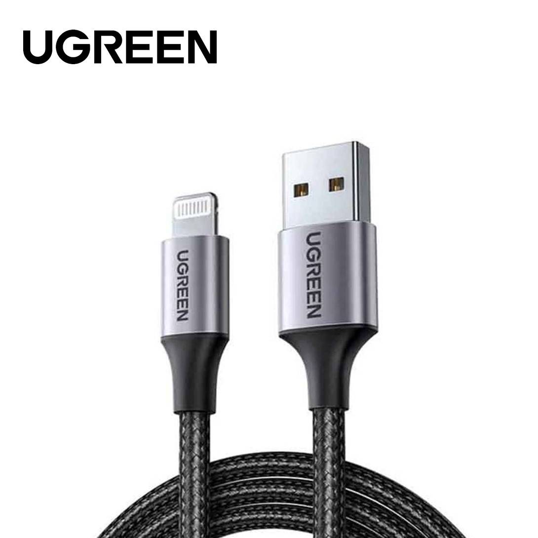 UGREEN ALU CASE BRAIDED LIGHTNING CABLE 1.5M (BLACK)