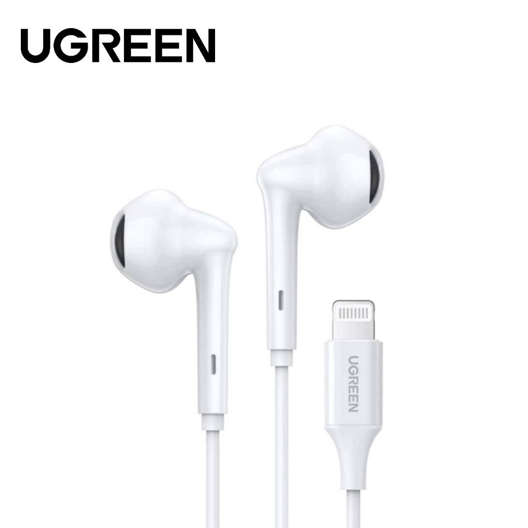 UGREEN WIRED EARPHONES WITH LIGHTNING CONNECTOR (WHITE)