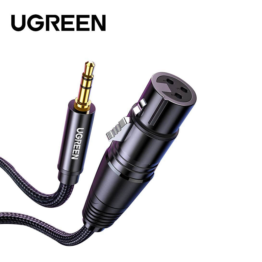UGREEN AUDIO CABLE 3.5MM MALE TO XLR FEMALE 5M CABLE (BLACK)