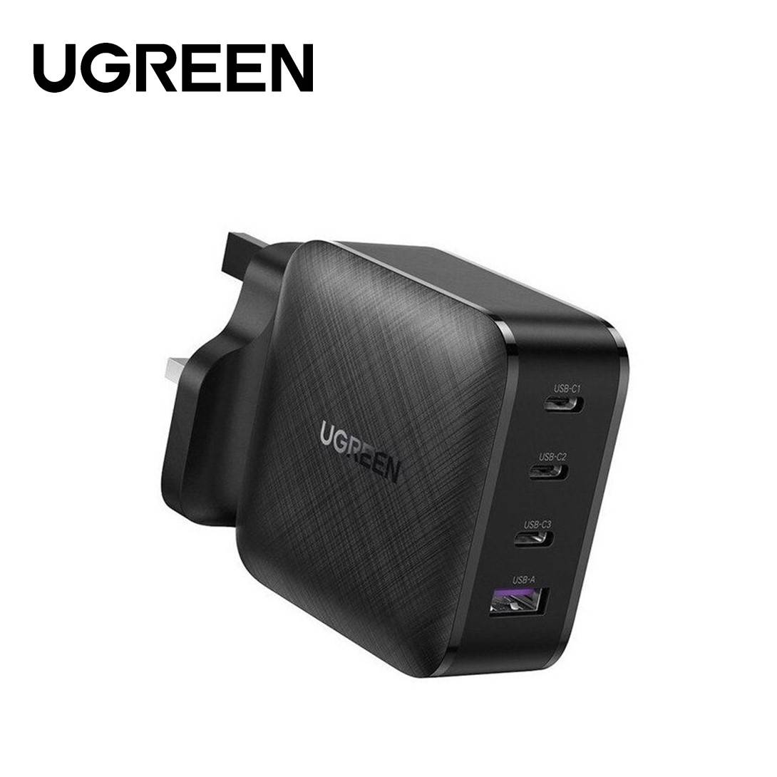 UGREEN GAN FAST WALL CHARGER 65W 3C1A UK RETAIL PACK (BLACK)