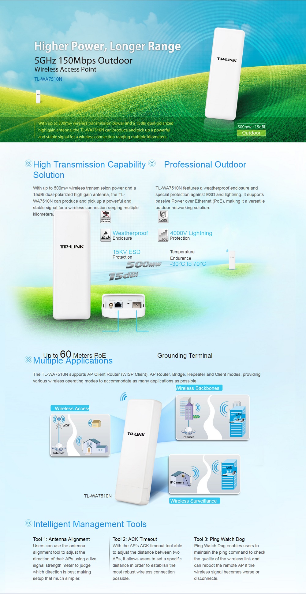 TPLINK SMB OUTDOOR 5GHZ 150MBPS HIGH POWER WIRELESS ACCESS POINT