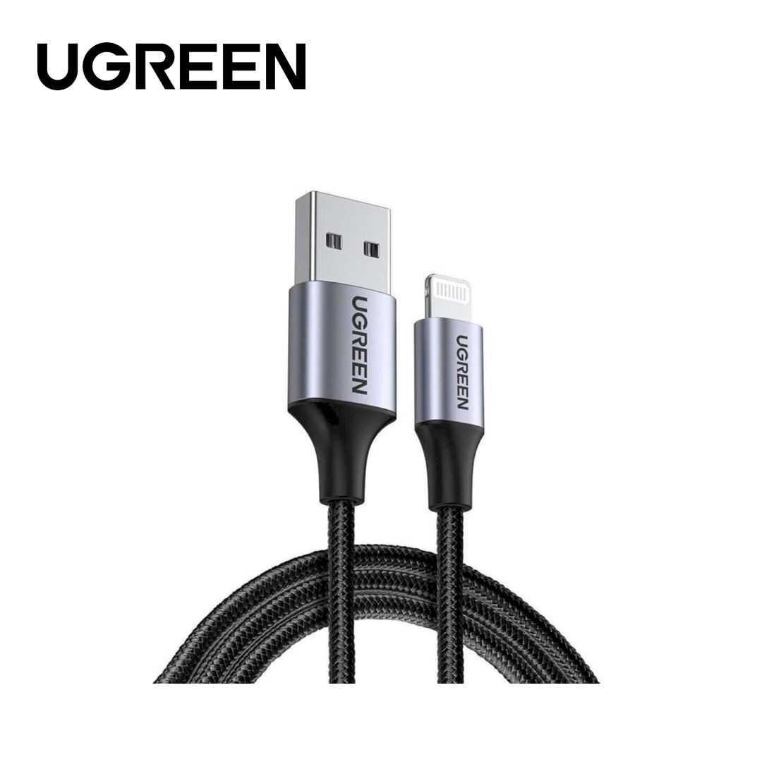 UGREEN USBA TO LIGHTNING CABLE ALU CASE WITH BRAIDED 1M (BLACK)
