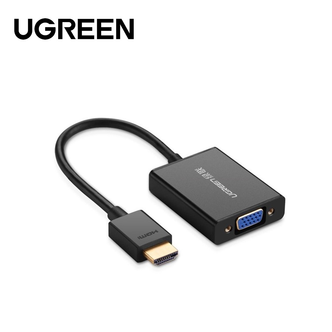 UGREEN HDMI TO VGA+3.5MM AUDIO 25CM ALUMINIUM CASE CONVERTER (BLACK)