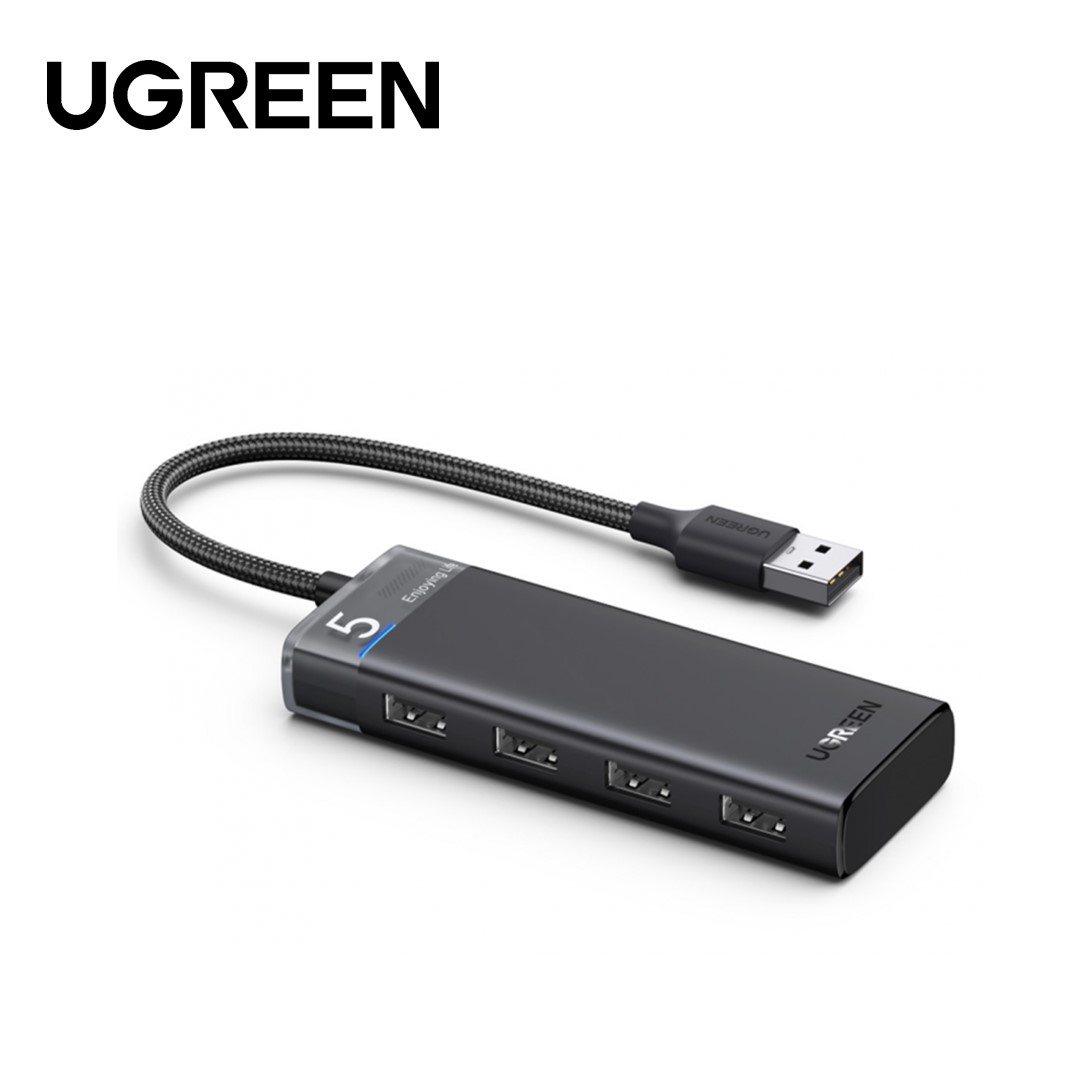 UGREEN USBA 3.0 HUB TO 4*USBA 3.0 WITH USBC POWER SUPPLY (GREY)