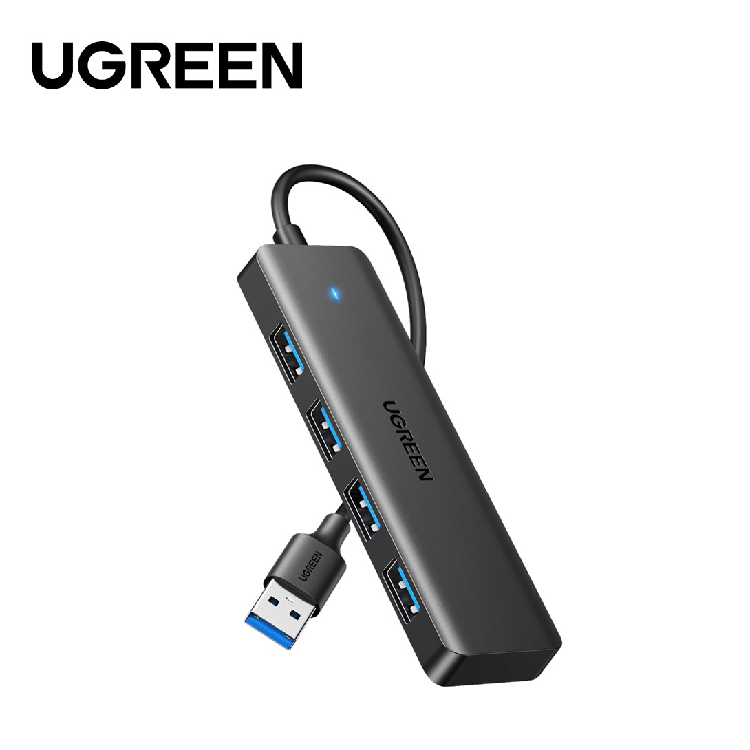 UGREEN USBA 3.0 TO 4 X USBA 3.0 HUB+USBC POWER SUPPLY 5V/1A ABS CASE